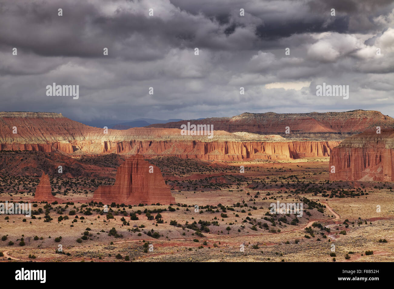 Valle della cattedrale, Capitol Reef National Park nello Utah, Stati Uniti d'America Foto Stock