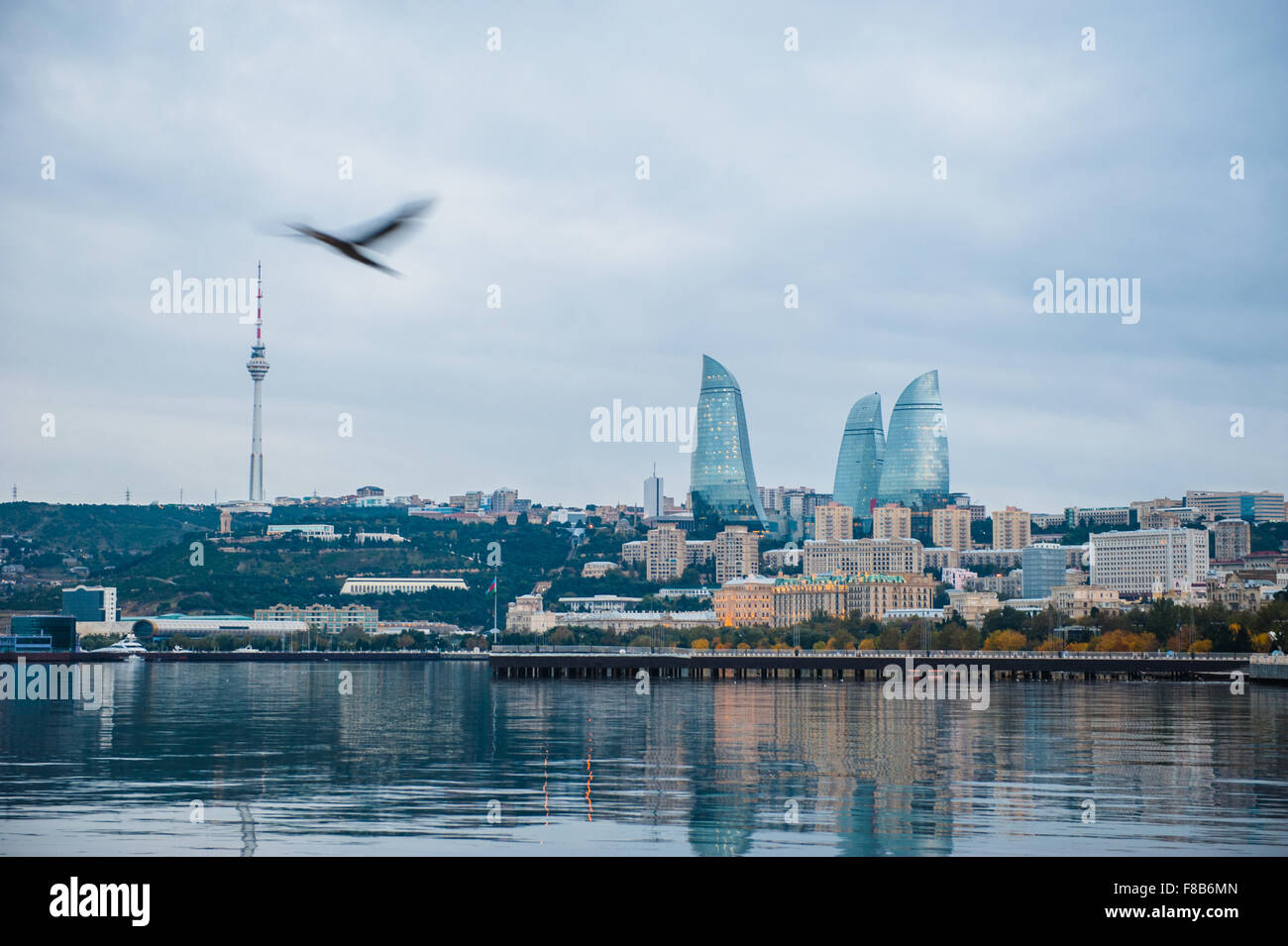 Vista sulla città del capitale a Baku, in Azerbaijan Foto Stock