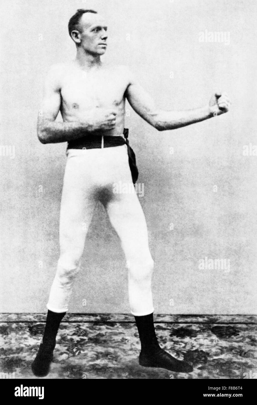 Vintage foto ritratto dei boxer Bob Fitzsimmons (1863 - 1917) - World Heavyweight Champion dal 1897 al 1899 e il primo peso triplo campione del mondo nella storia. Foto Stock