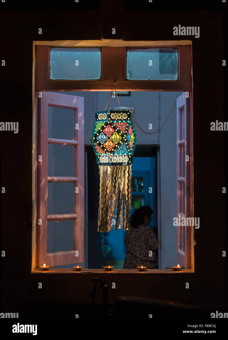 Lanterna di Diwali Panjim Goa in India Foto Stock