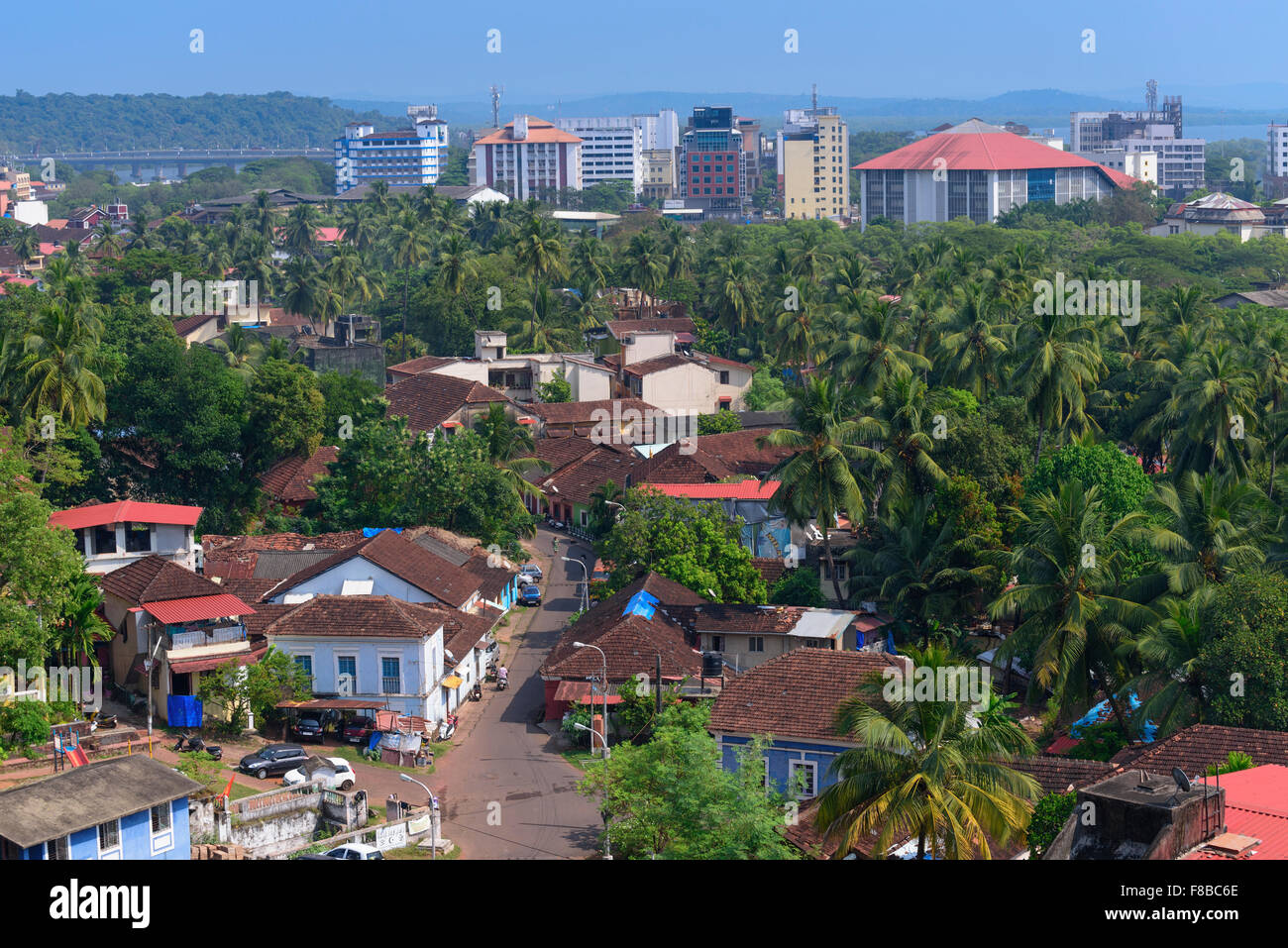 Vista città di Panjim Goa in India Foto Stock