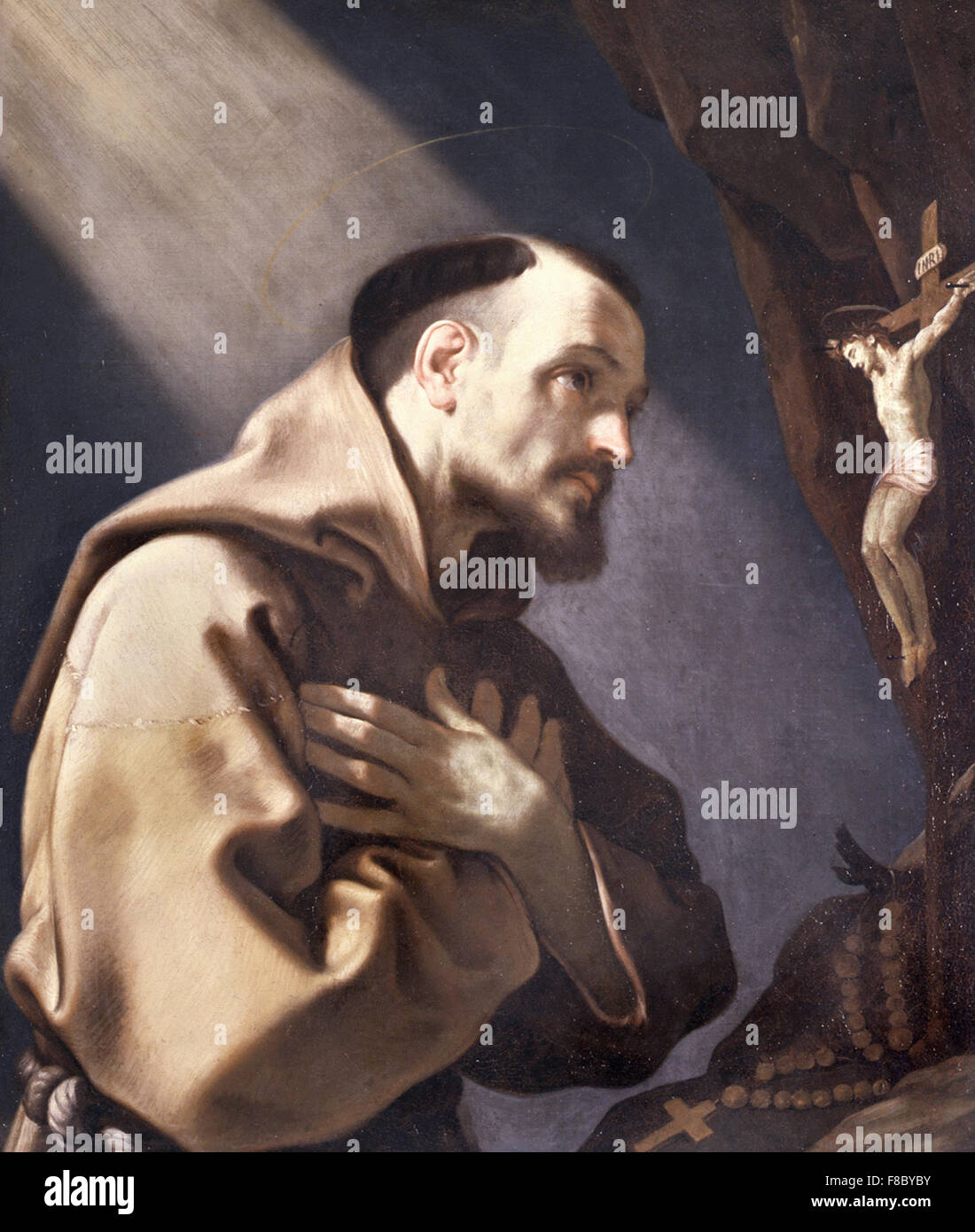 Guido Reni - San Francesco la Preghiera al Crocifisso Foto Stock