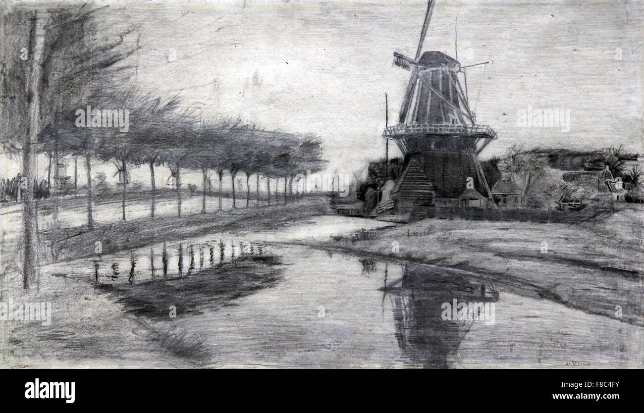 Windmill de oranjeboom (1881) del pittore olandese Vincent van Gogh (1853-1890) Foto Stock