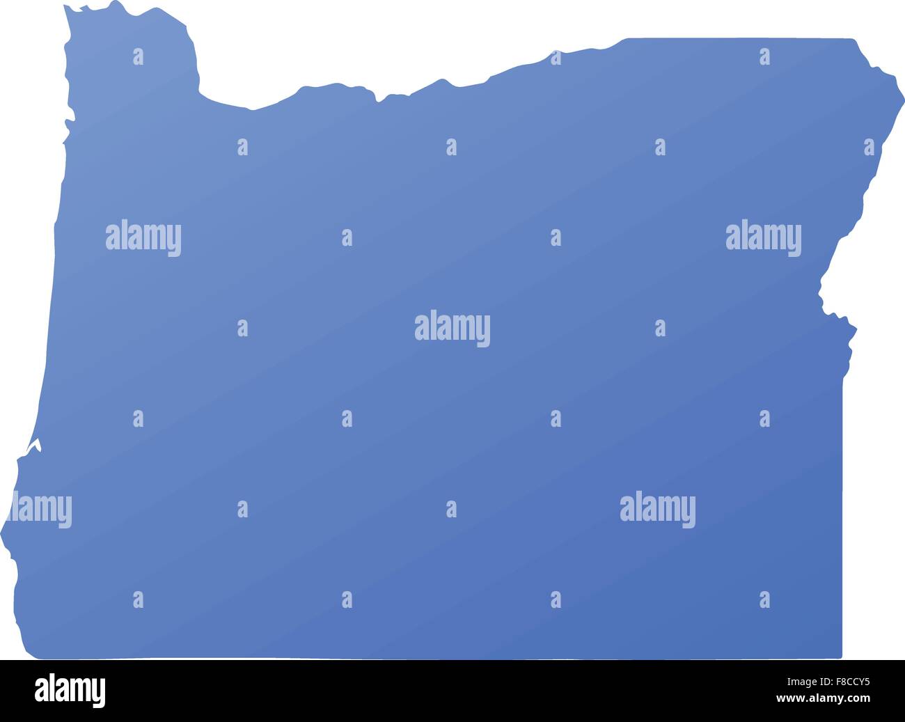 Oregon state mappa con gradiente blu Illustrazione Vettoriale
