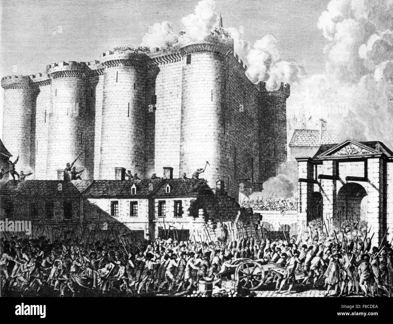 STORMING DELLA BASTILLE 14 Luglio 1789 durante la Rivoluzione Francese Foto Stock