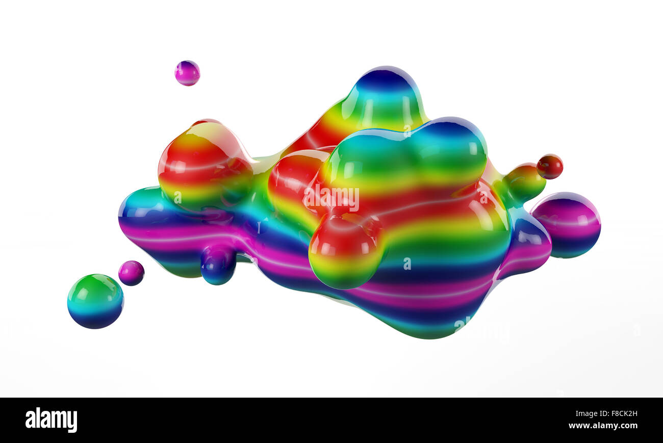 Immagine 3d astratto del liquido colorato Foto Stock