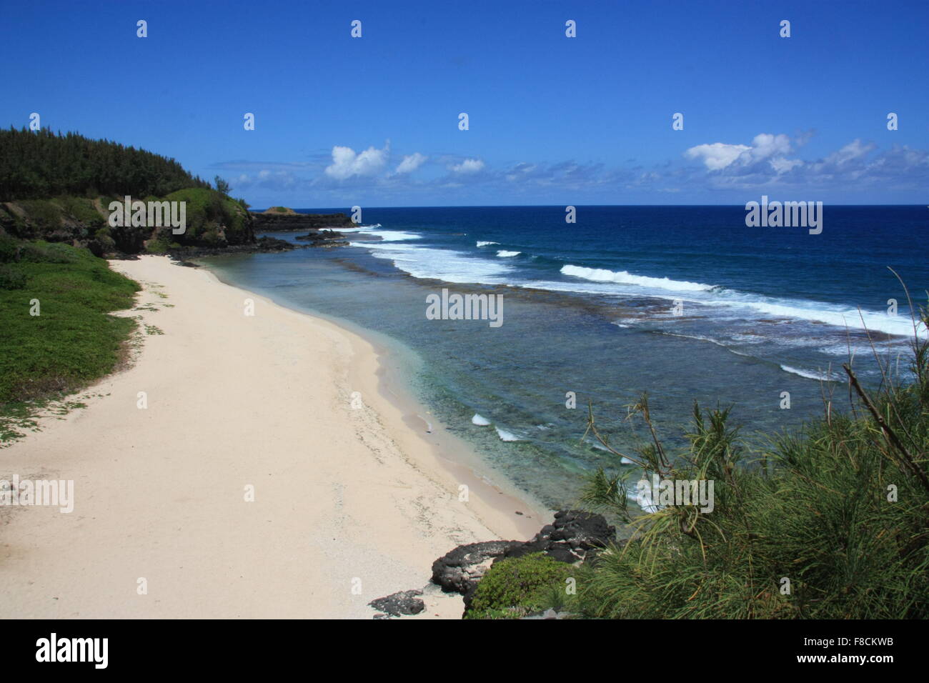 Spiaggia deserta. Africa, Mauritius, Oceano Indiano Foto Stock