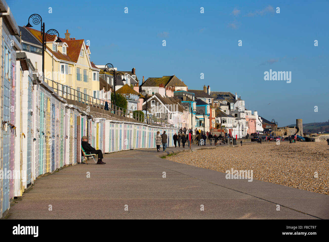Lyme Regis; Spiaggia Capanne; Dorset, Regno Unito Foto Stock