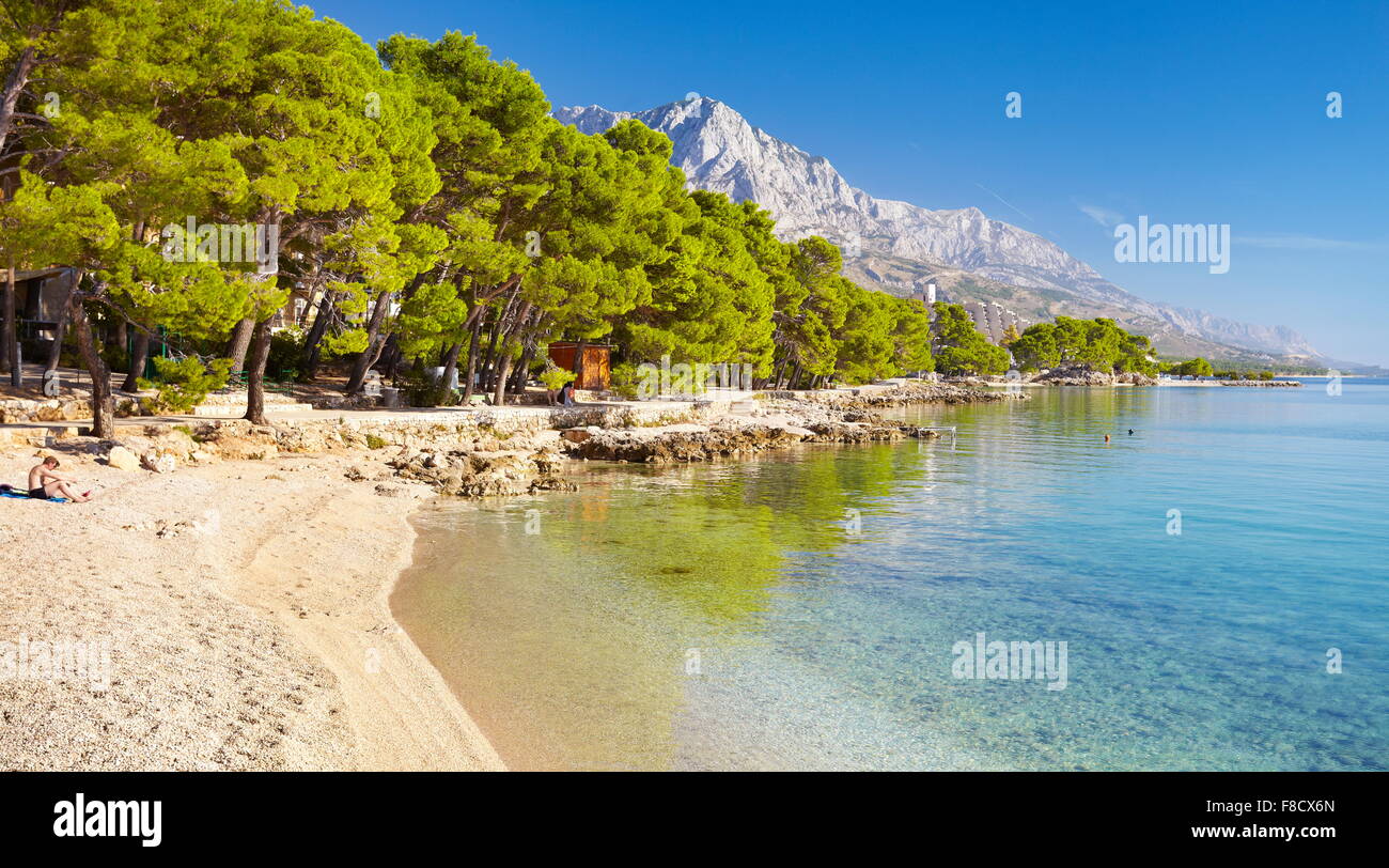 Brela resort, la Riviera di Makarska, Croazia, Europa Foto Stock