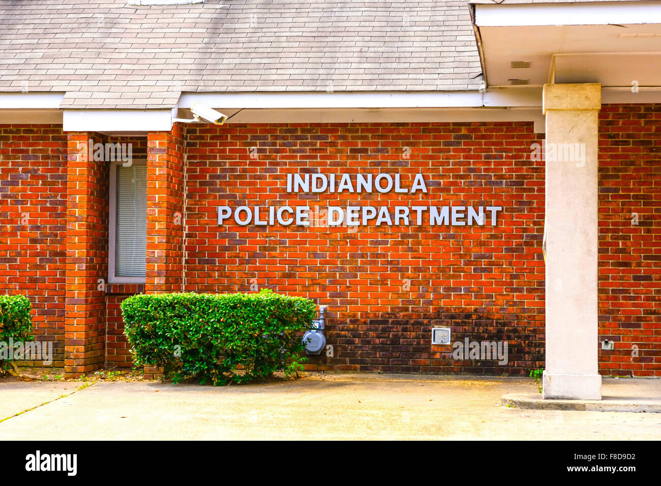 Polizia Indianaola Dept parete edilizia sign in Mississippi Foto Stock