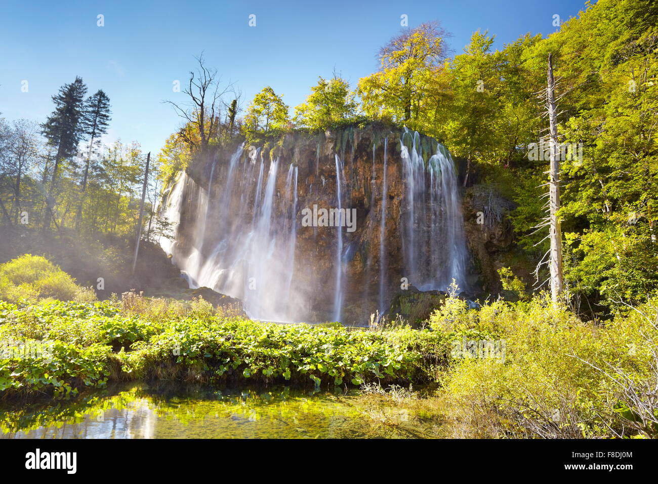 Croazia - il Parco Nazionale dei Laghi di Plitvice, cascata 'Galovacky buk' Foto Stock