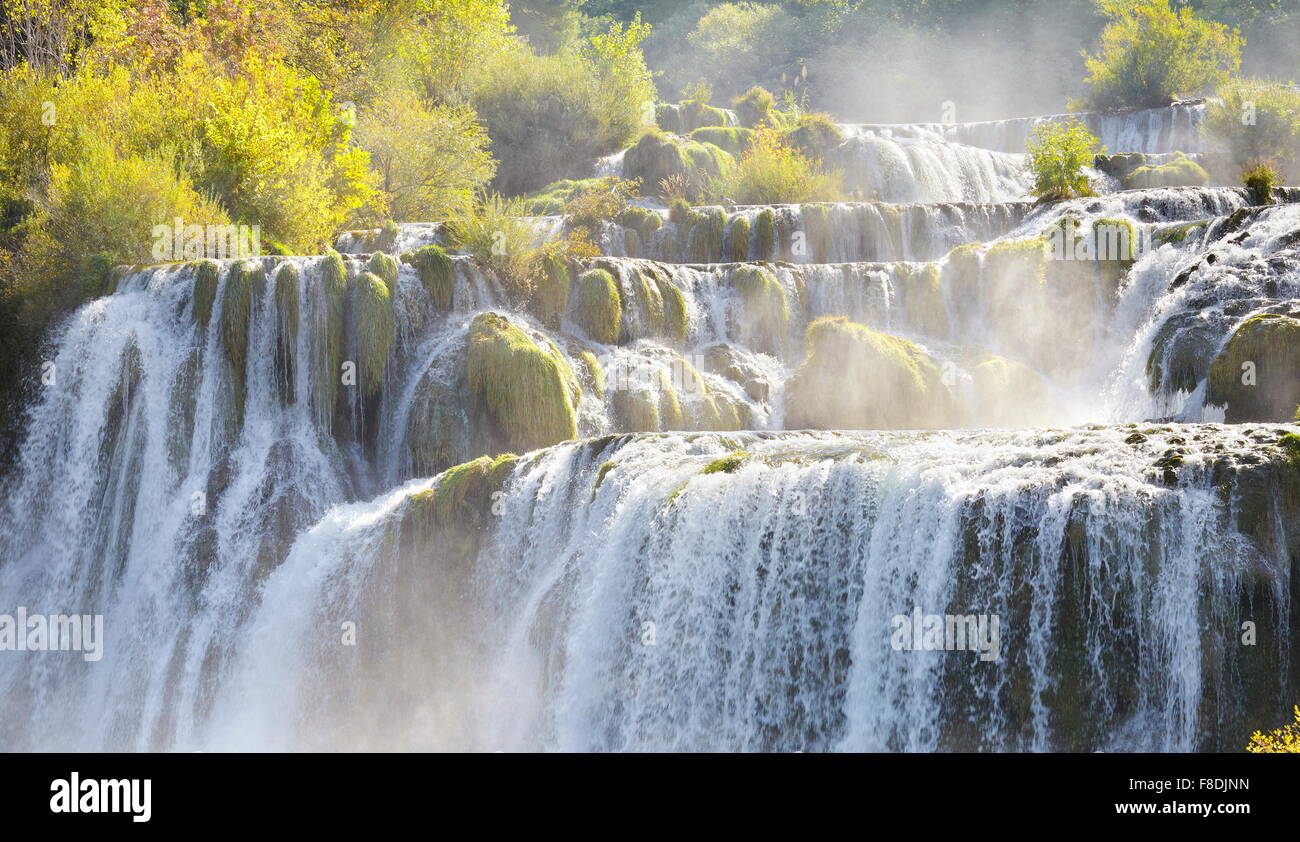 Cascate di Krka, Parco Nazionale di Krka, Croazia, Europa Foto Stock