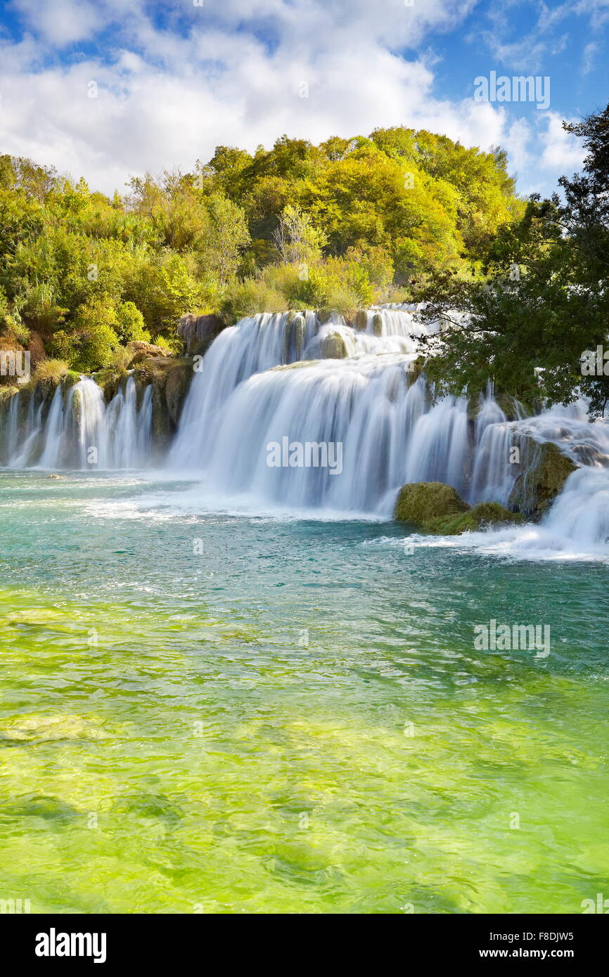Cascate di Krka, Parco Nazionale di Krka, Croazia, Europa Foto Stock
