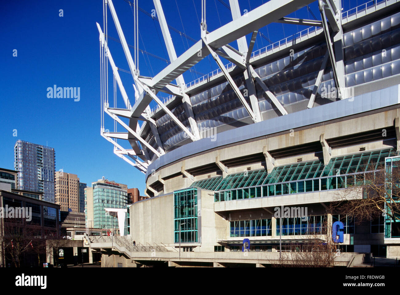 Lo Stadio BC Place, Vancouver, BC, British Columbia, Canada - Nuovo tetto apribile su Arena Sportiva Foto Stock