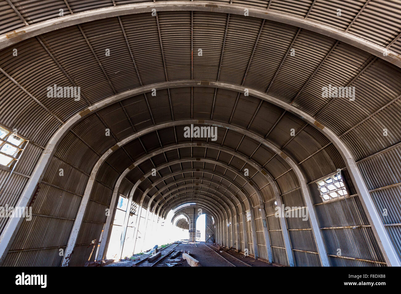 Abbandonata vecchia stazione ferroviaria, alla frontiera con l Argentina e Cile Foto Stock