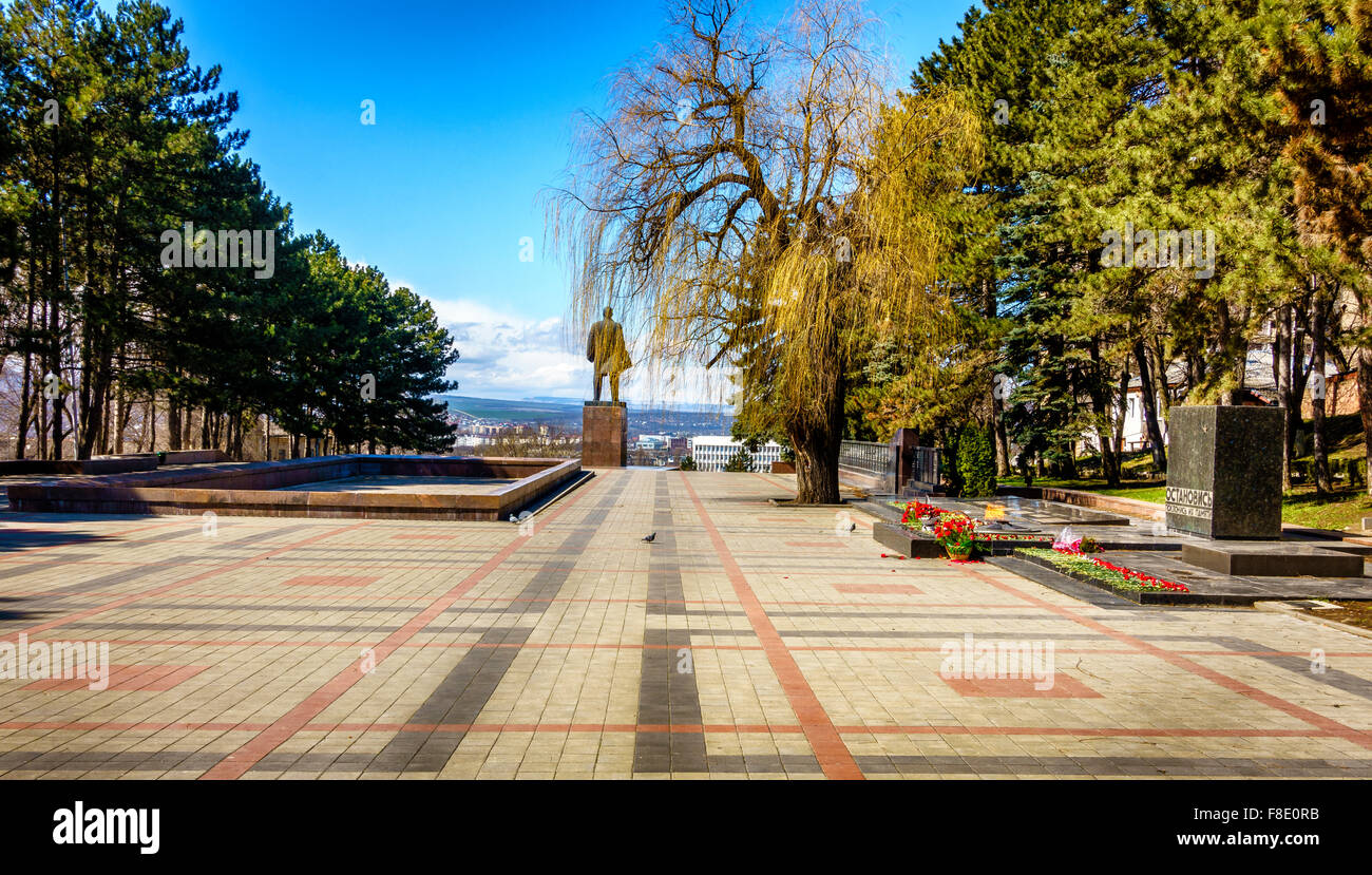 Grande Guerra Patriottica Memorial e Lenin monumento in Pyatigorsk, Russia Foto Stock