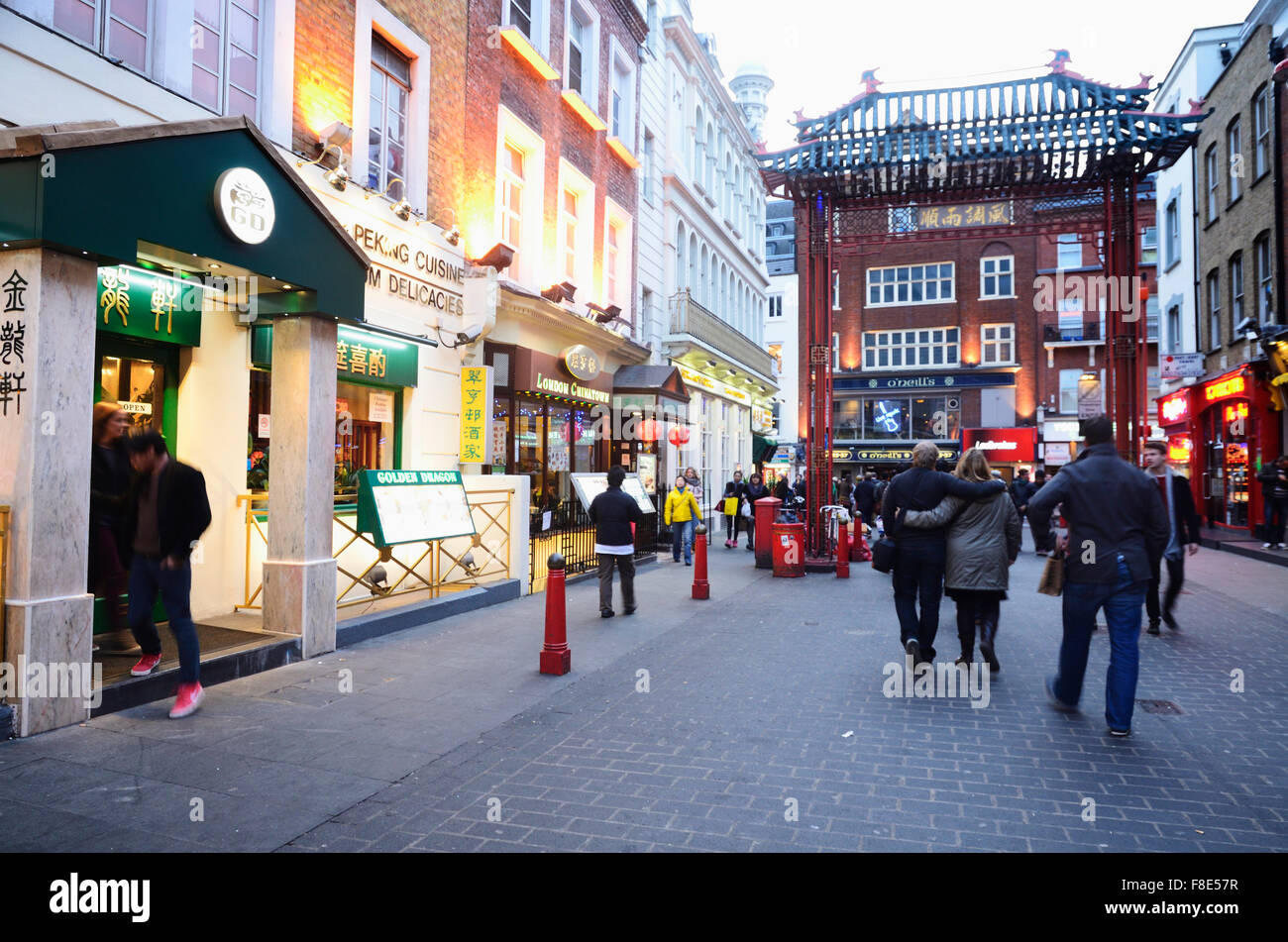 Chinatown nel quartiere di Soho, la città di Westminster a Londra, Inghilterra, London, Regno Unito Foto Stock
