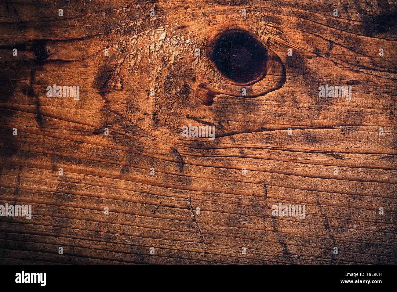 Rovere antico listone consistenza ruvido grunge texture di obsoleto tagliere in legno. Foto Stock