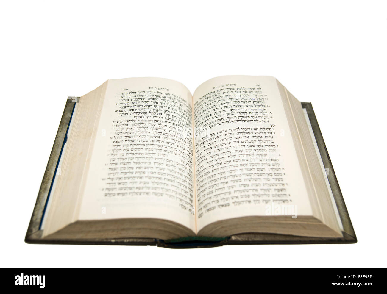 Aprire la Bibbia con il testo originale ebraico Foto Stock