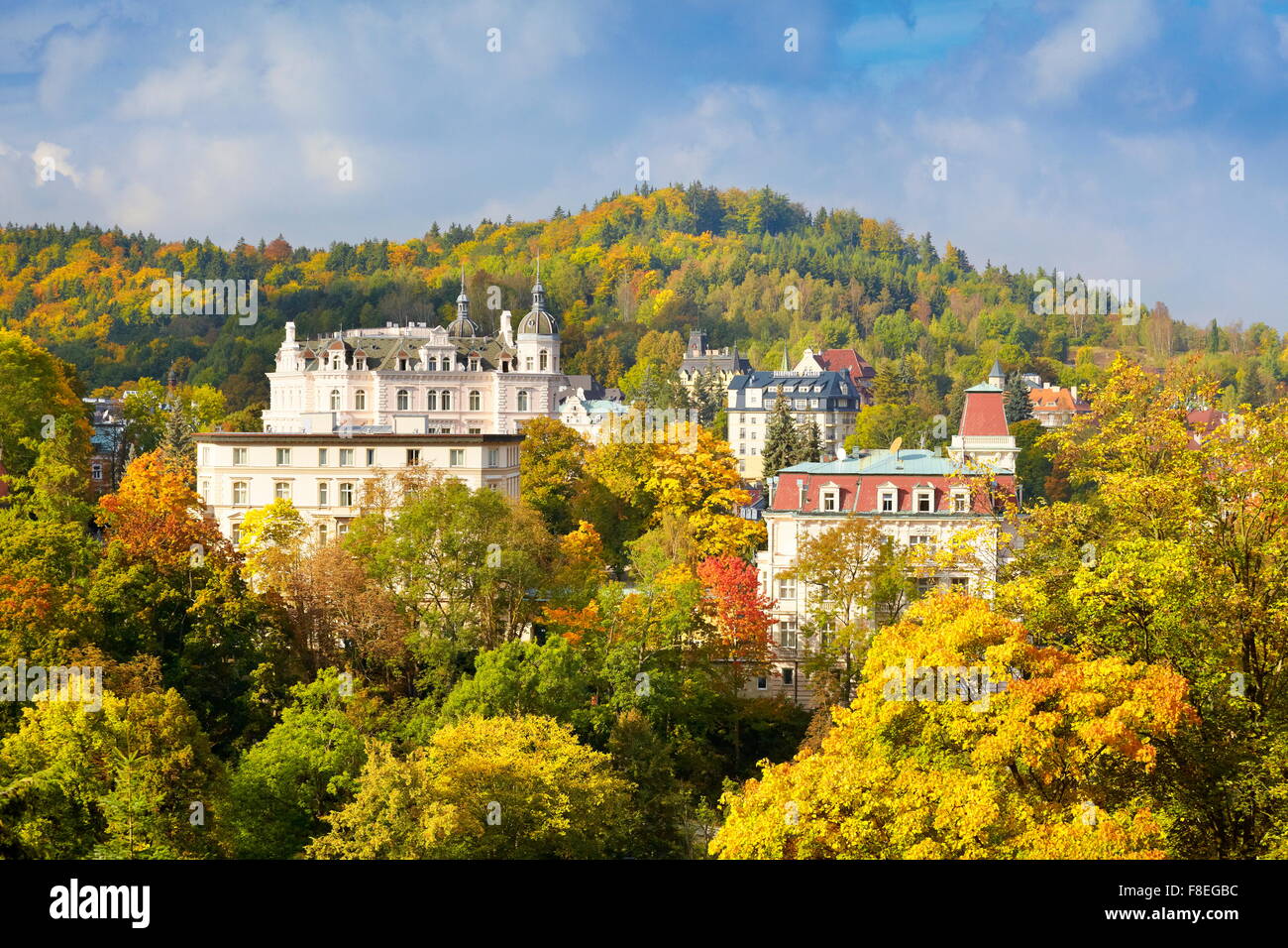 Karlovy Vary Spa, Boemia, Repubblica Ceca, Europa Foto Stock