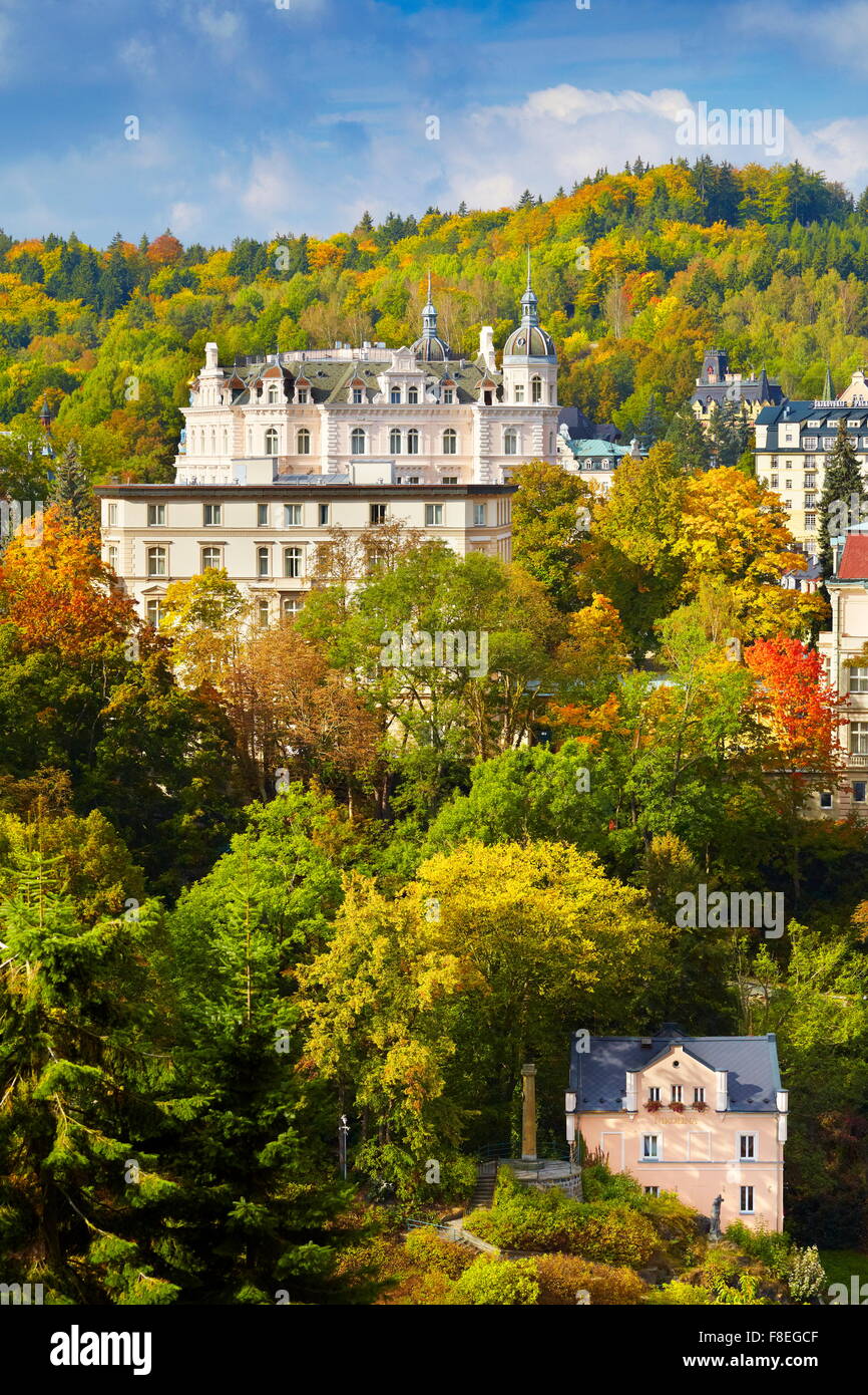 Karlovy Vary Spa, Boemia, Repubblica Ceca, Europa Foto Stock