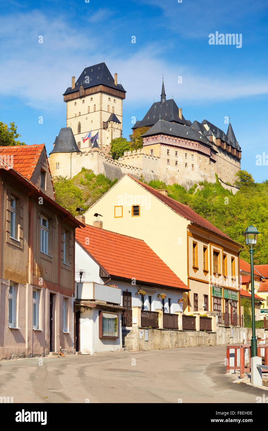 Il castello di Karistejn, Repubblica Ceca, Europa Foto Stock