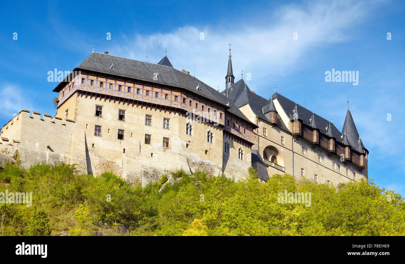 Il castello di Karistejn, Repubblica Ceca, Europa Foto Stock