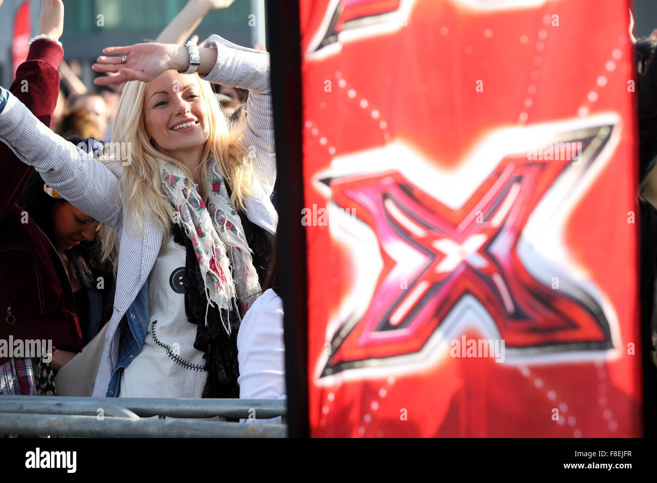 X-Factor auditions a Old Trafford Football Ground , Manchester . Foto Stock