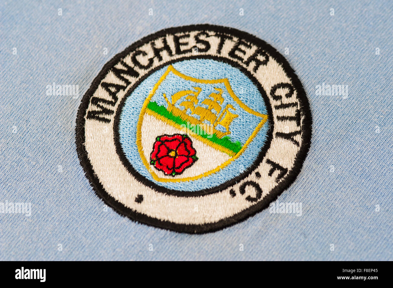Chiusura del Manchester City Football Club Crest Foto Stock