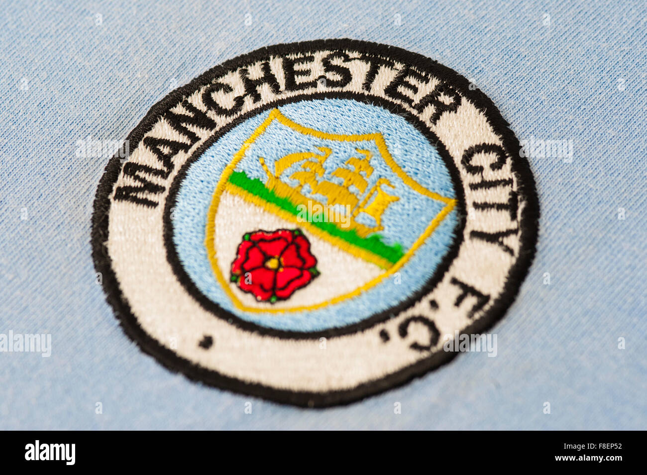 Chiusura del Manchester City Football Club Crest Foto Stock