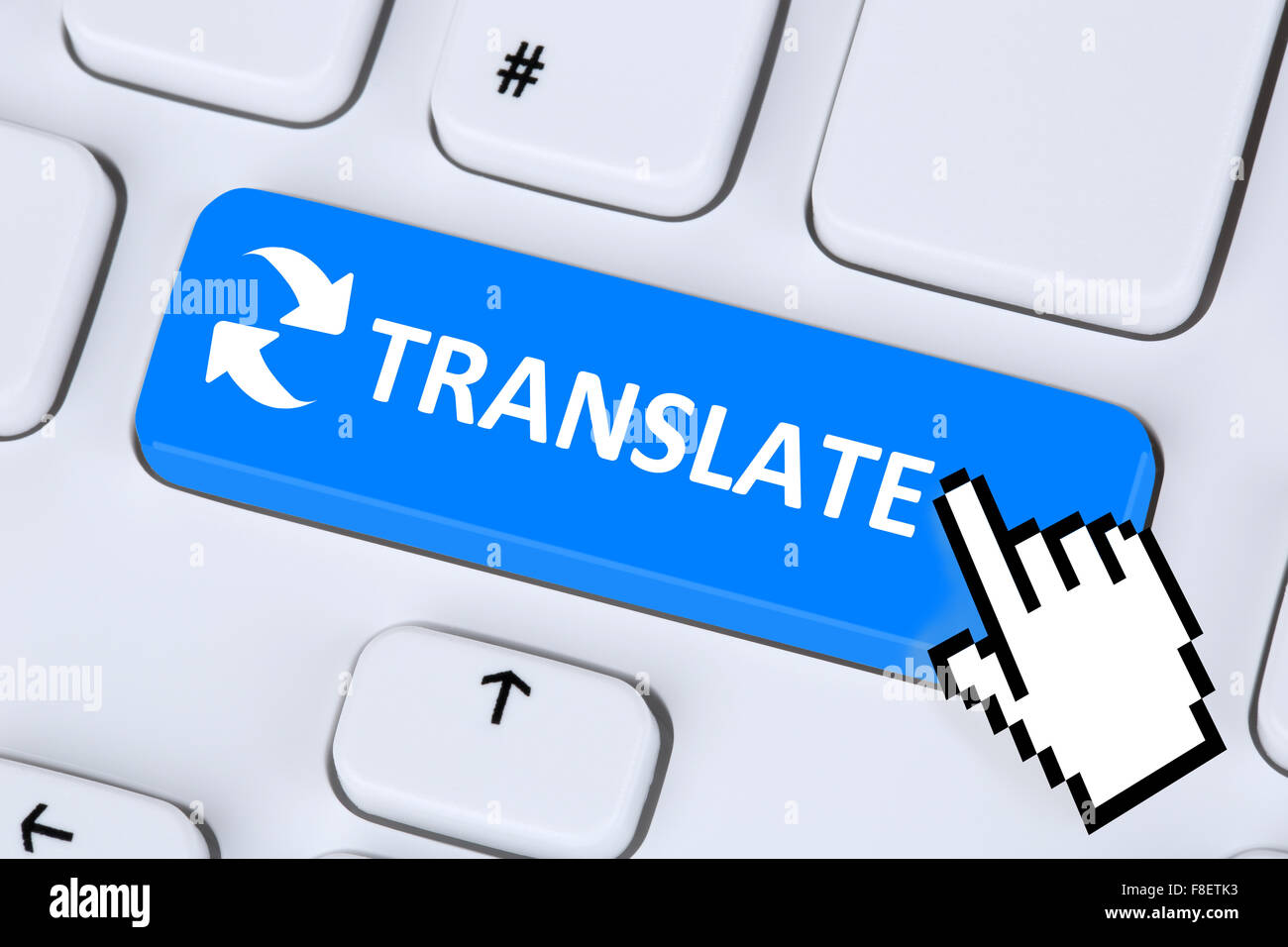 Traduzione Tradurre Lingua Traduttore di apprendimento su internet Foto Stock