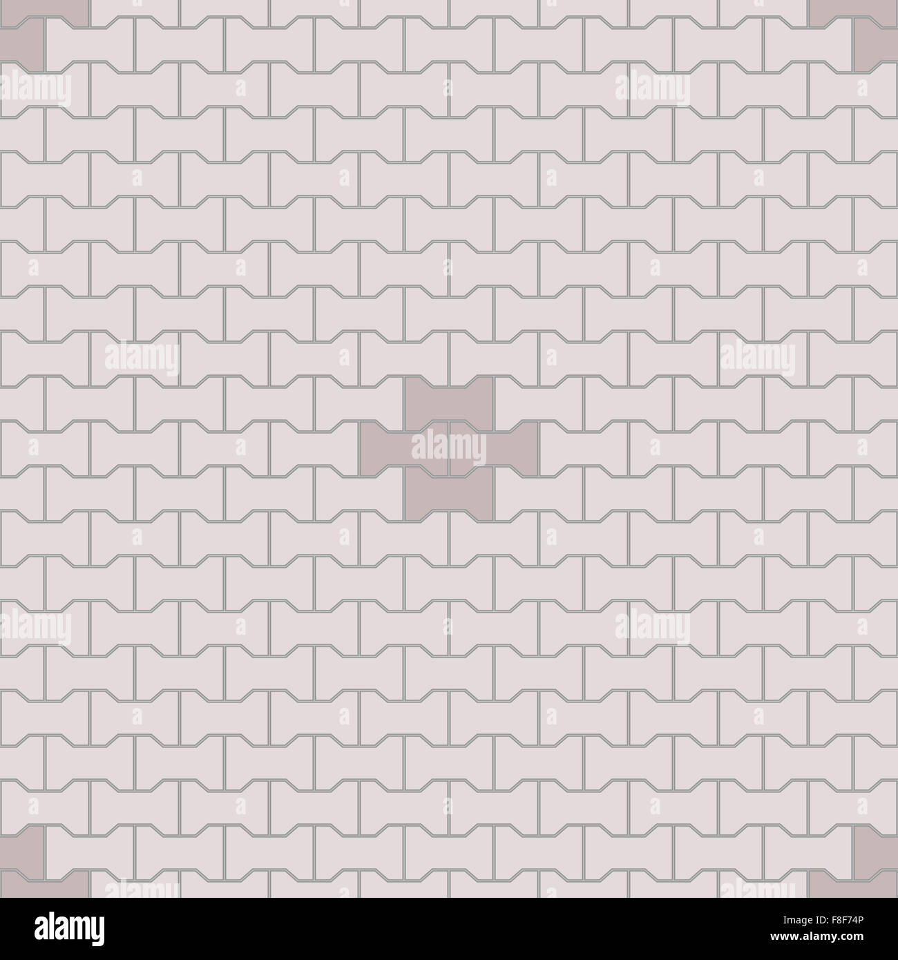 Il cemento grigio lastricatore mattoni seamless pattern con ulteriori design. Foto Stock
