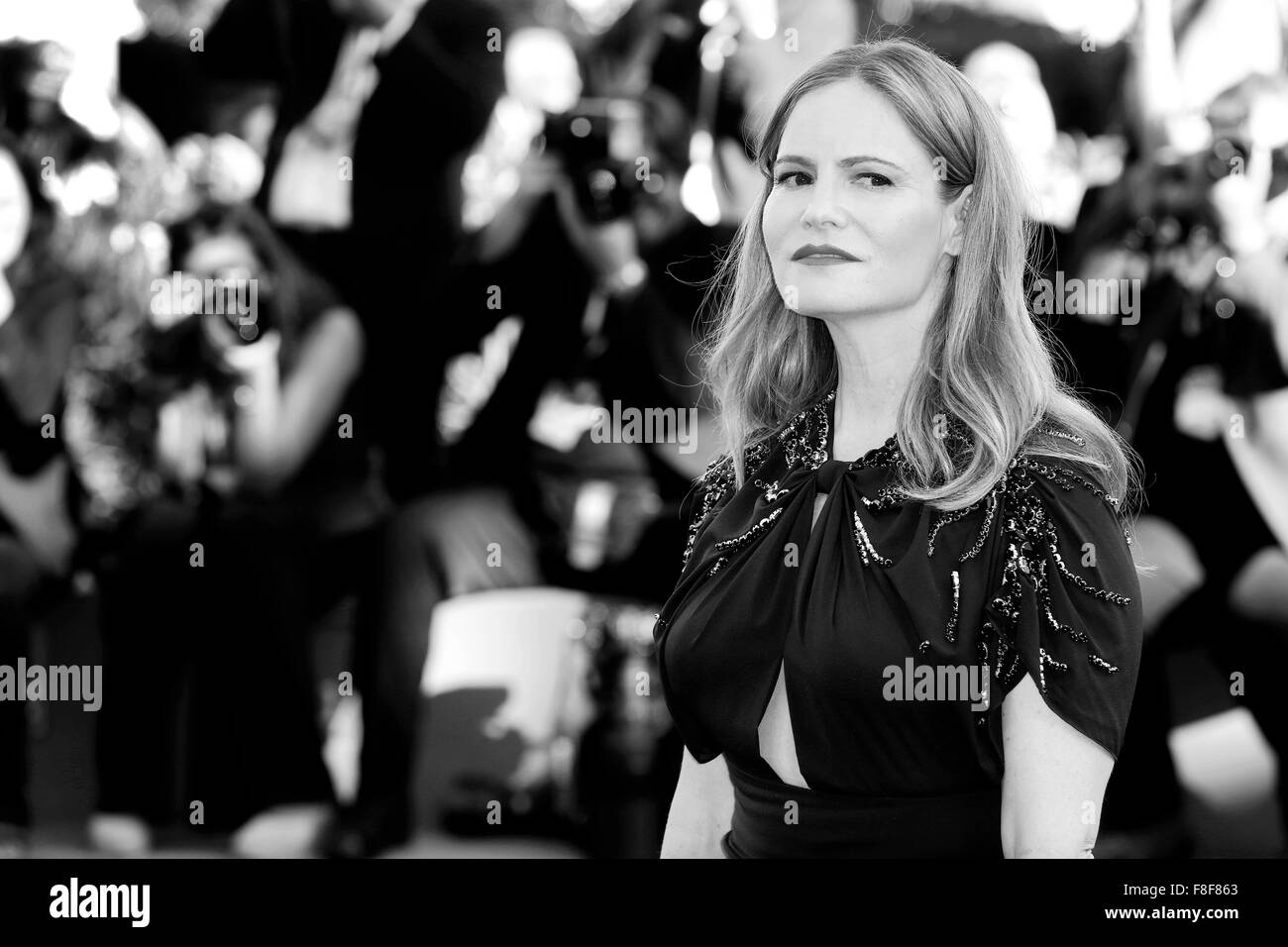 Venezia, Italia - 6 settembre: Jennifer Jason Leigh assiste la premiere del 'Anomalisa' durante la 72a Mostra del Cinema di Venezia Foto Stock