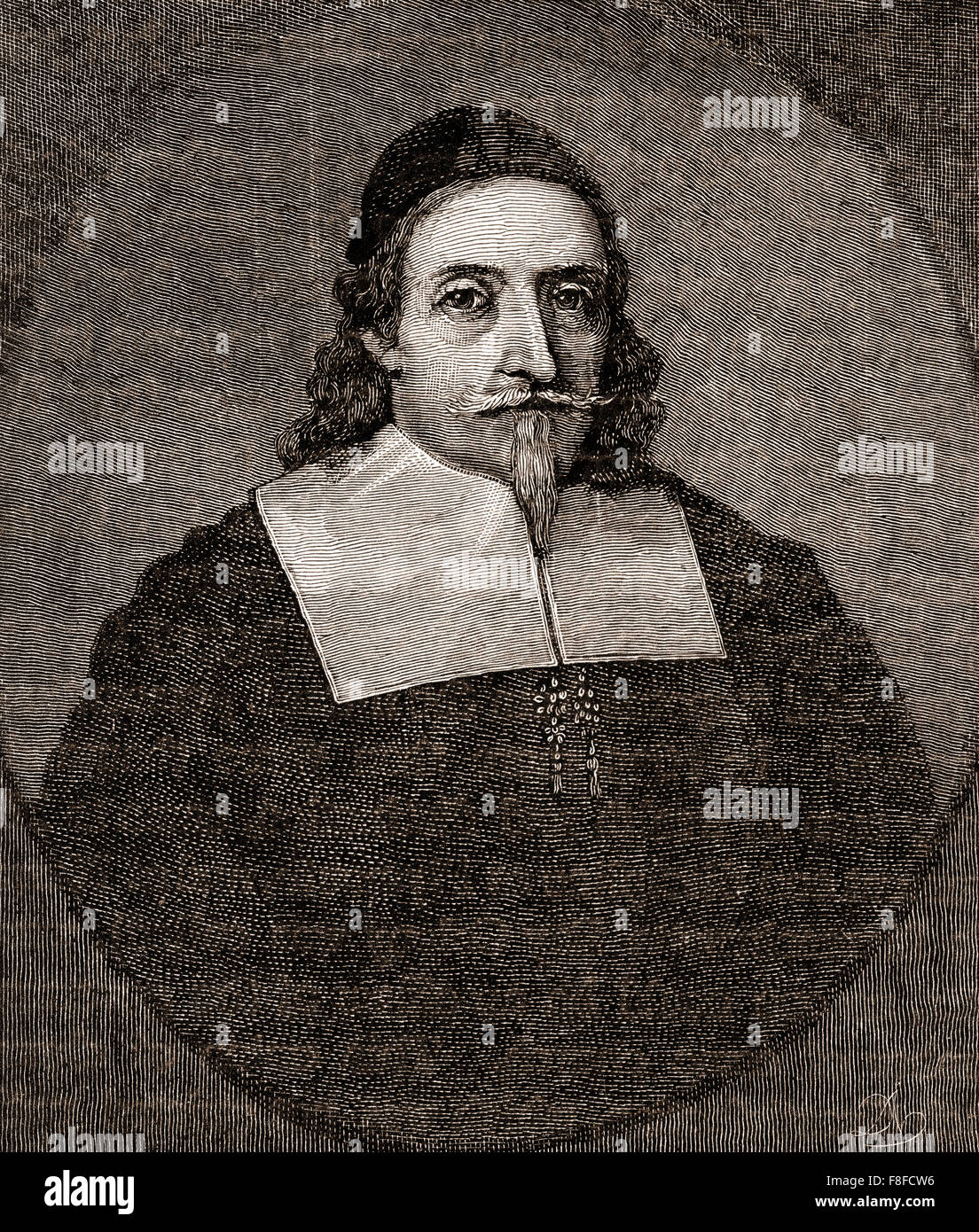 John Endecott, anche ortografato Endicott, c.1601 - 1664/5. Inglese magistrato coloniale, soldato e il primo governatore del Massachusetts Bay Colony, New England, Nord America. Foto Stock