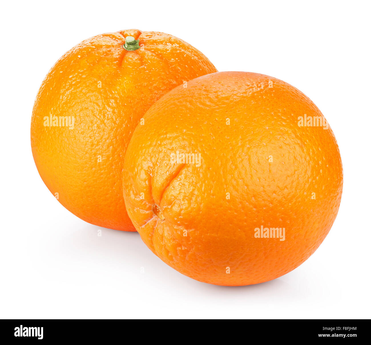 Arancia fresca frutta isolato su sfondo bianco. Tracciato di ritaglio Foto Stock