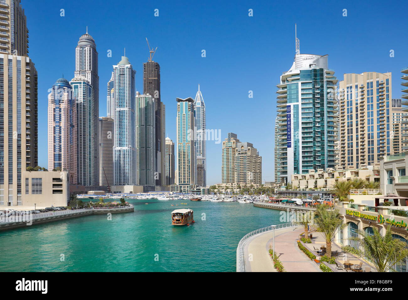 Skyline di Dubai - Marina, Emirati Arabi Uniti Foto Stock