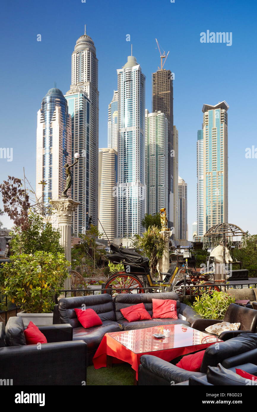 Dubai cityscape - Marina, Emirati Arabi Uniti Foto Stock