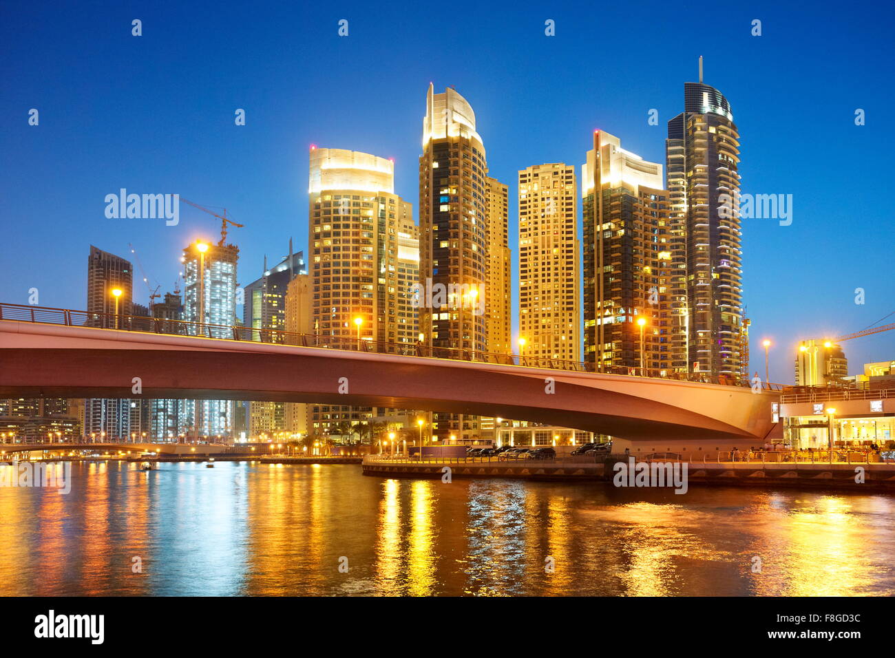 Skyline di Dubai - Marina, Emirati Arabi Uniti Foto Stock