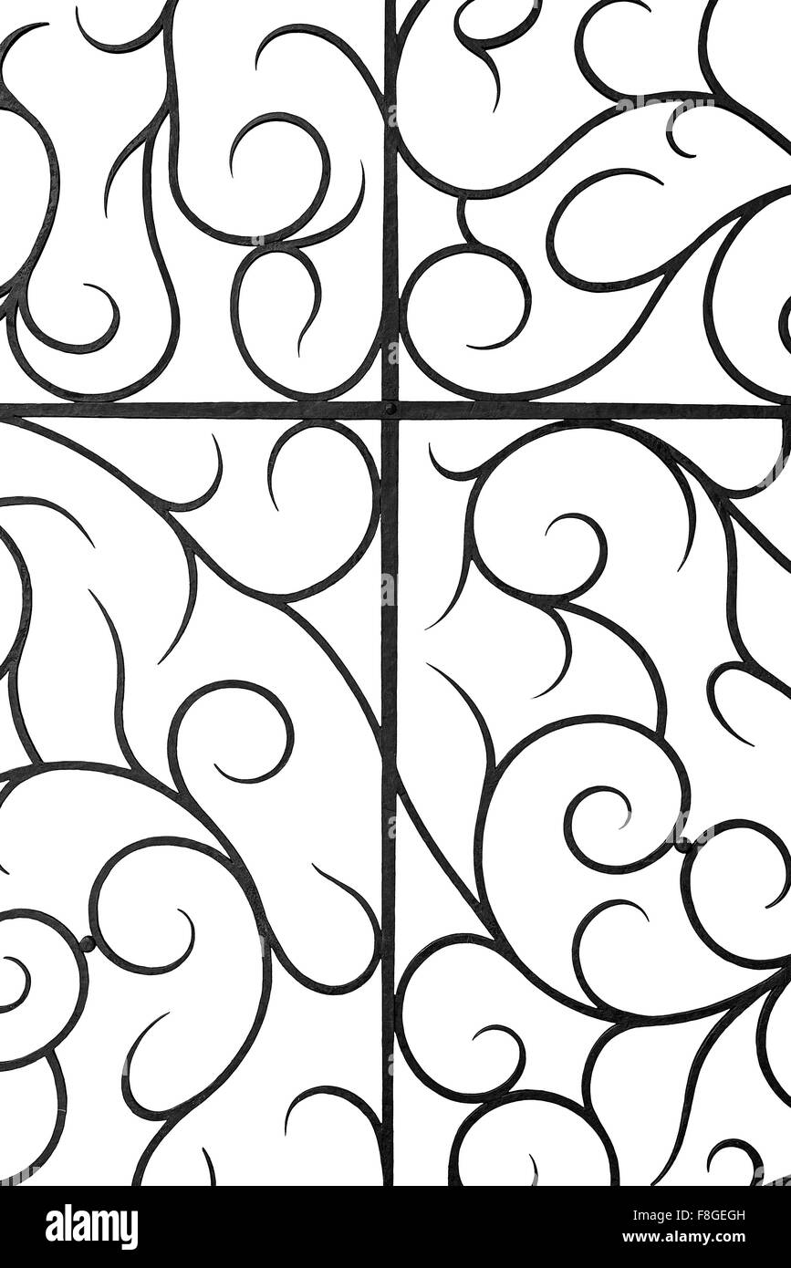 Decorativi in ferro battuto griglia Foto Stock