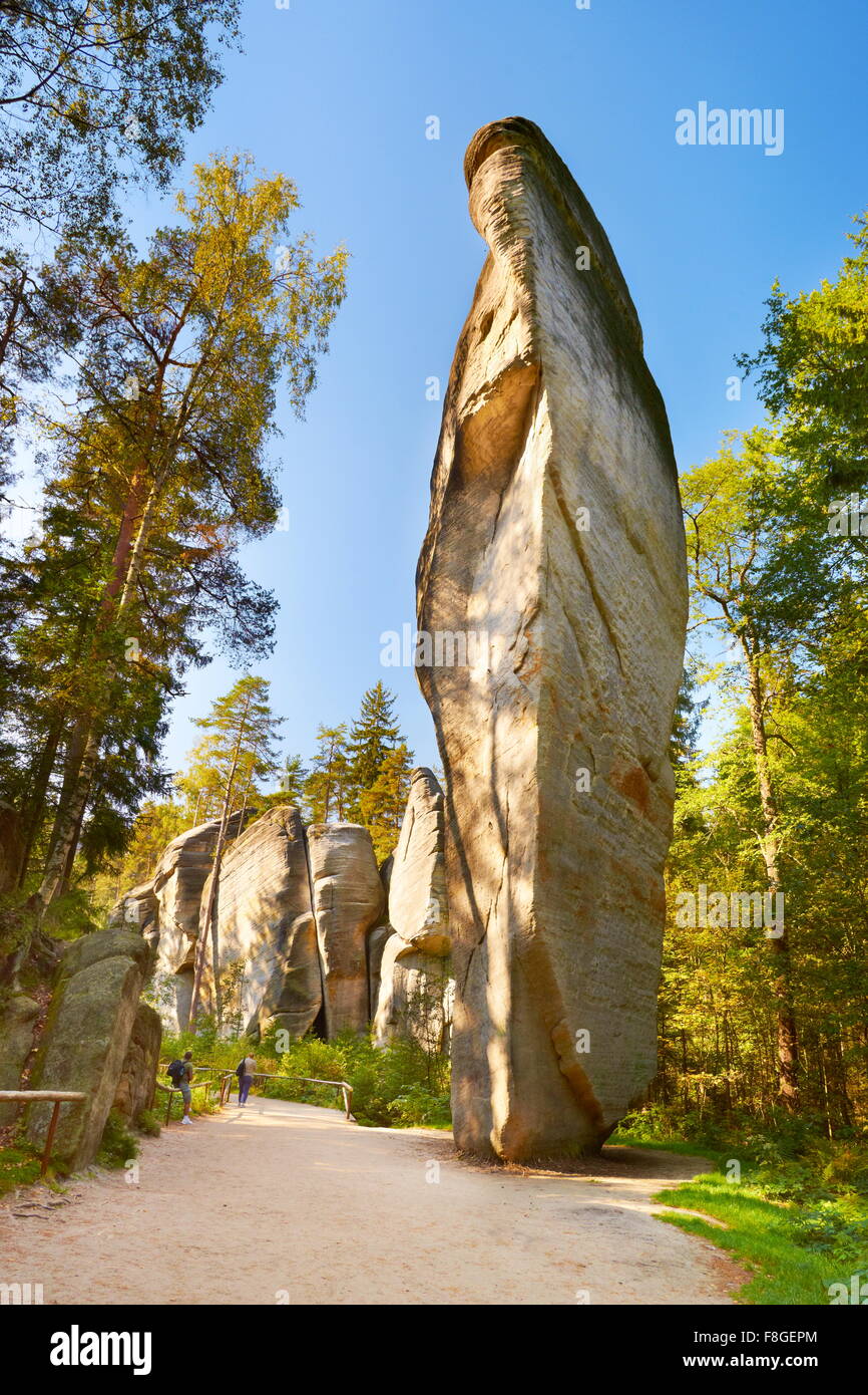 Adrspach città di roccia, Teplicke rocce, Repubblica Ceca Foto Stock