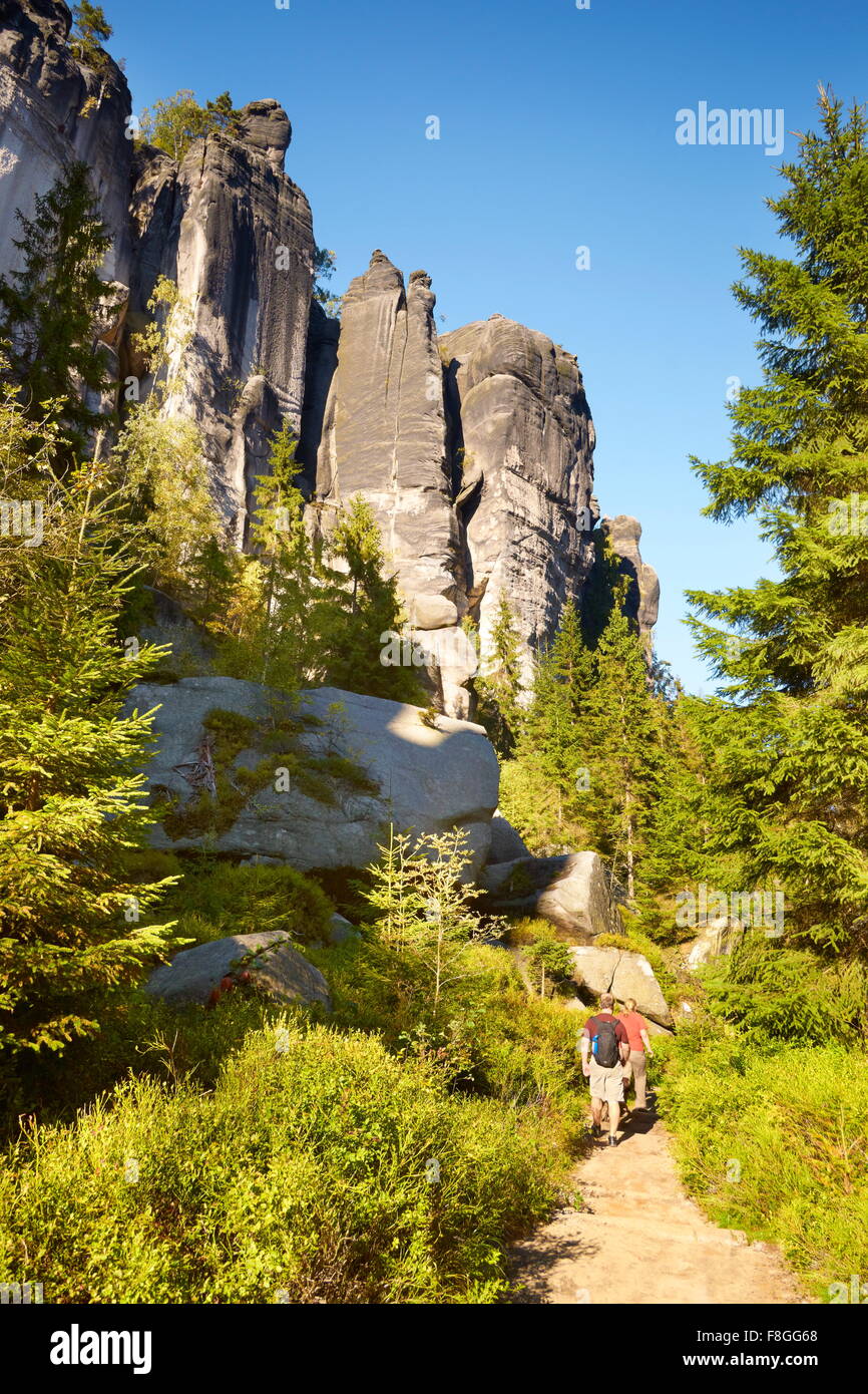 Adrspach Rock Mountains Teplicke rocce, Repubblica Ceca Foto Stock