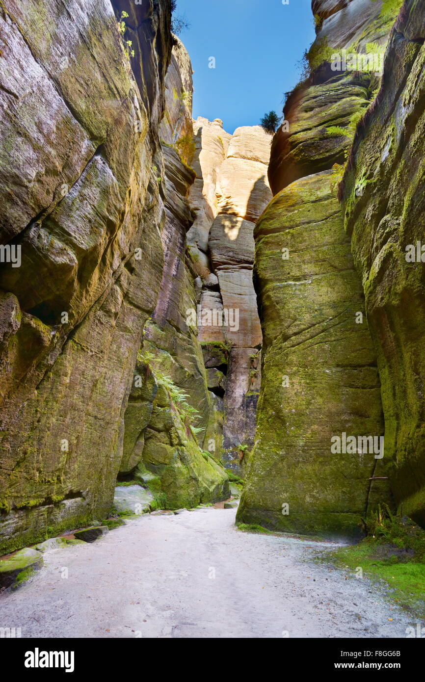 Adrspach città di roccia, Teplicke rocce, Repubblica Ceca Foto Stock