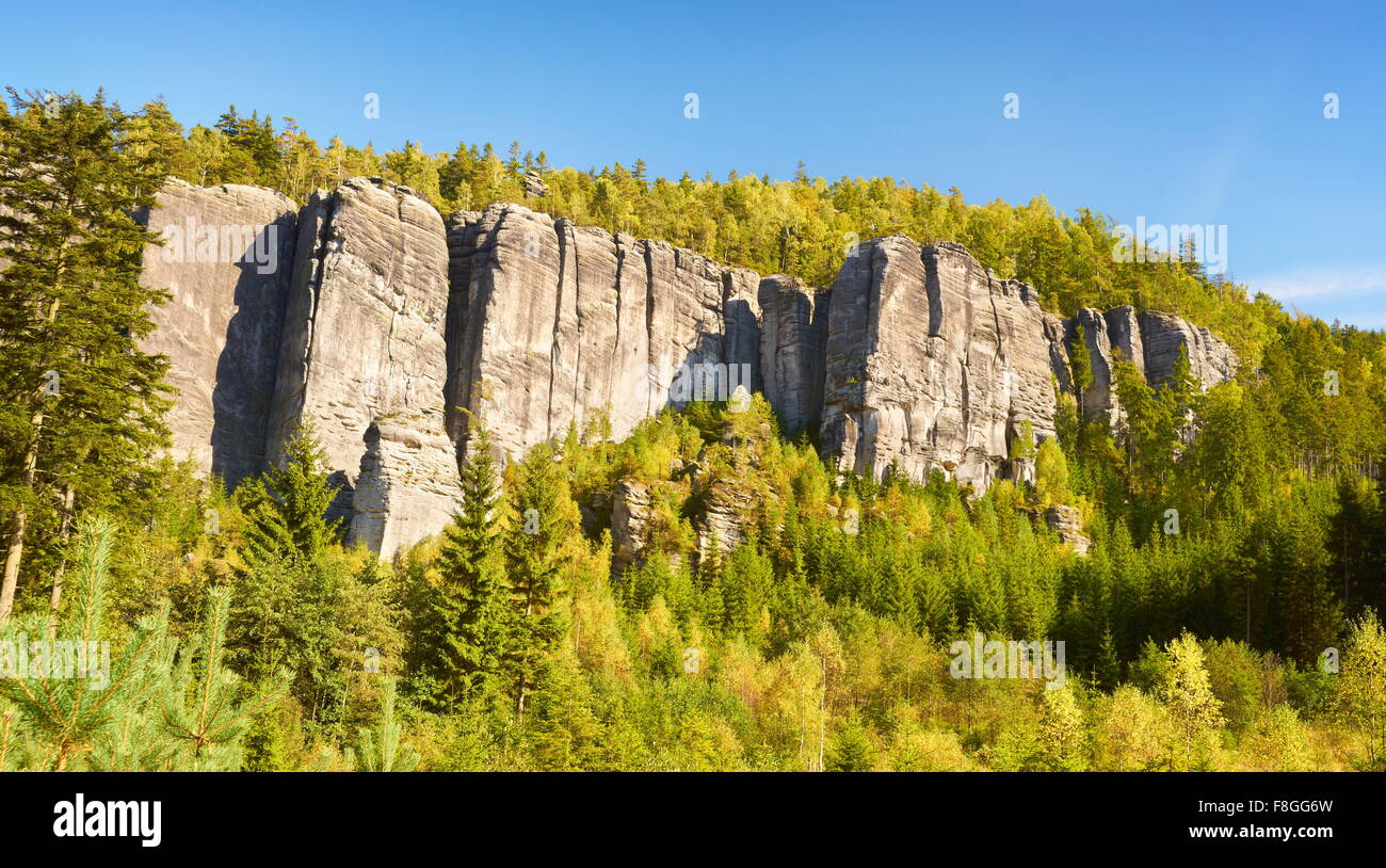 Adrspach città di roccia, Teplicke rocce, Repubblica Ceca Foto Stock