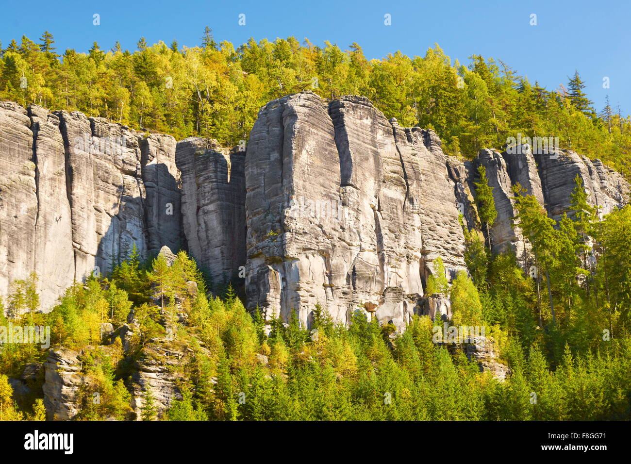 Adrspach Rock Mountains Teplicke rocce, Repubblica Ceca Foto Stock