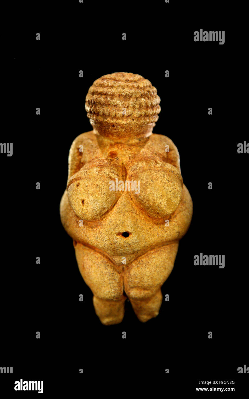La "Venere di Willendorf' nel Museo di Storia Naturale (Naturhistorishes museo), Vienna, Austria Foto Stock