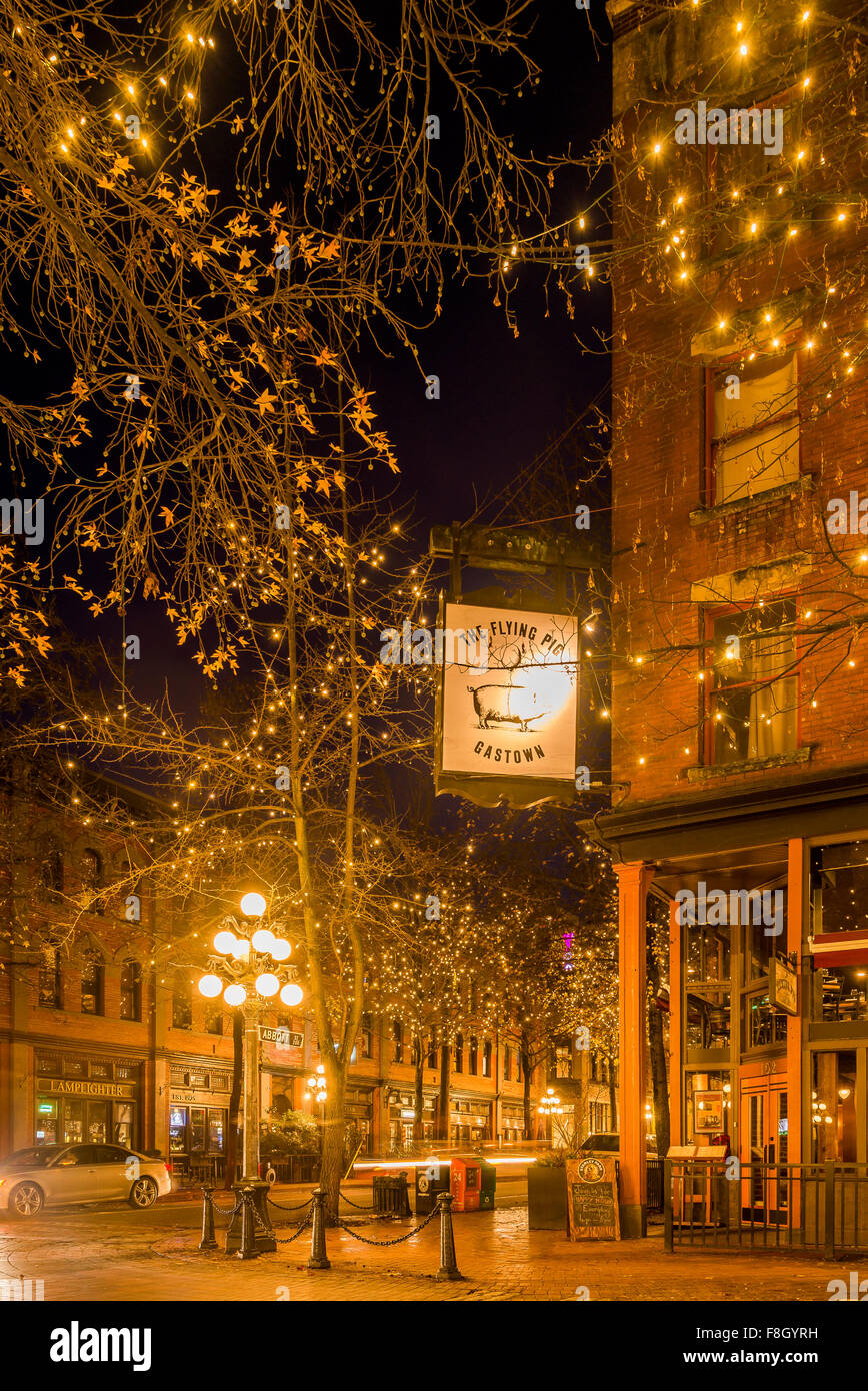 Il Flying Pig, Gastown, Vancouver, British Columbia, Canada Foto Stock