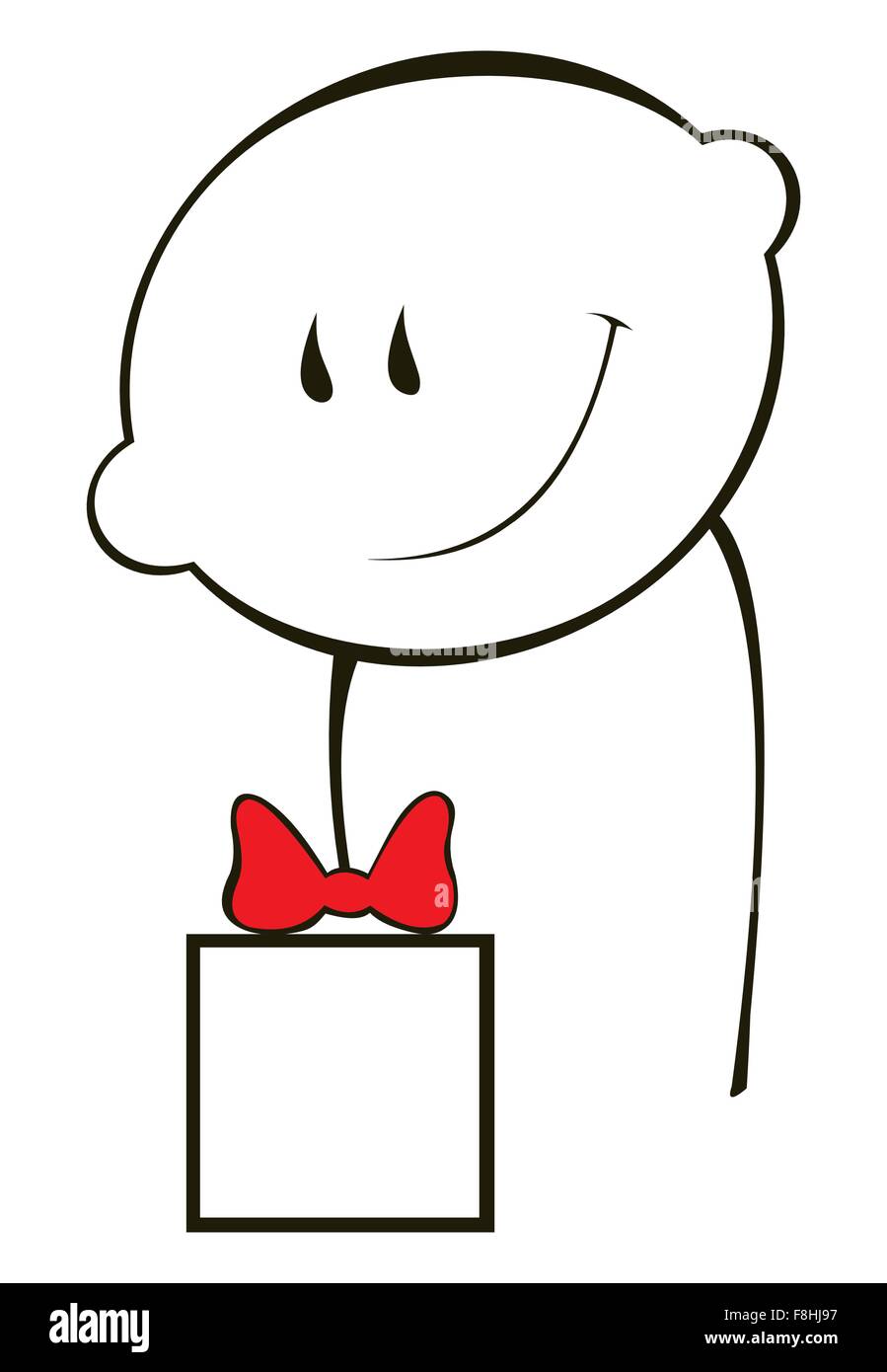Immagine vettoriale di uomo con confezione regalo isolato su bianco Illustrazione Vettoriale