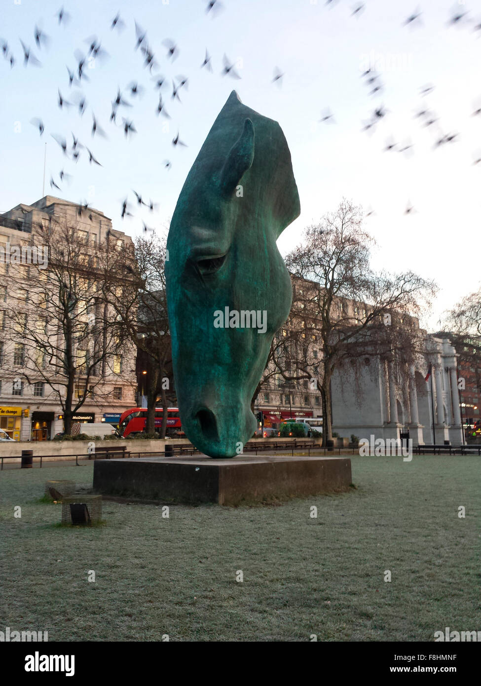 Ancora acqua scultura, Marble Arch Foto Stock