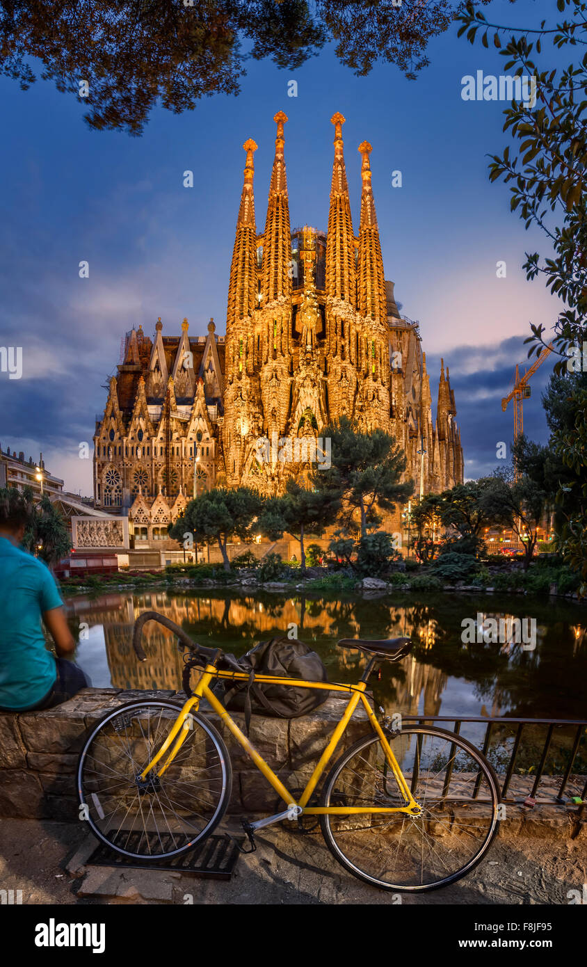 Chiesa della Sagrada Familia a Barcellona Foto Stock