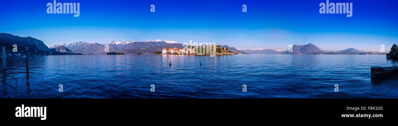 Vista panoramica del Lago Maggiore, Italia Foto Stock